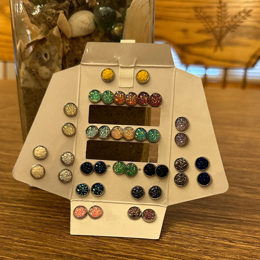 Colorful Stud Earring Set